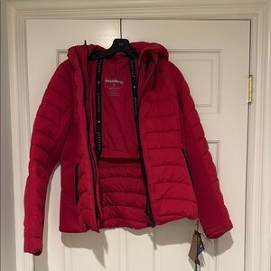 Red Puffer Jacket with Hood